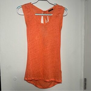 Orange High Low Tank Top | Keyhole Detail | Size Small